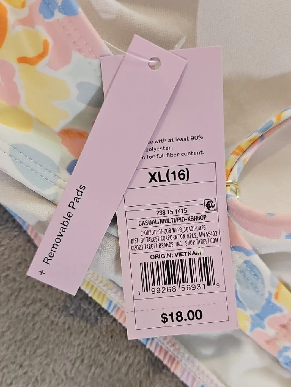 Wild Fable Women's XL Pastel Floral Smocked Bikini Set